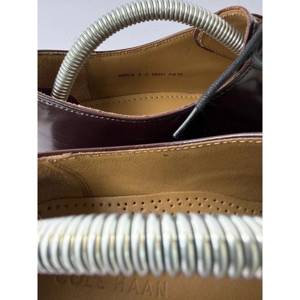 Cole Haan Men's 9D Burgundy Oxblood Leather Cap Toe Oxford Dress Shoes Lace Up